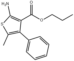 2-氨基-5-甲基-4-苯基噻吩-3-甲酸丙酯 结构式