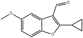 2-シクロプロピル-5-メトキシ-1-ベンゾフラン-3-カルブアルデヒド 化学構造式