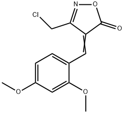 (4E)-3-(chloromethyl)-4-(2,4-dimethoxybenzylidene)isoxazol-5(4H)-one Struktur