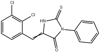 (5E)-5-(2,3-dichlorobenzylidene)-2-mercapto-3-phenyl-3,5-dihydro-4H-imidazol-4-one Structure