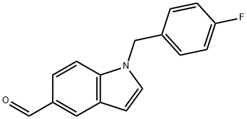 1-(4-フルオロベンジル)-1H-インドール-5-カルブアルデヒド 化学構造式