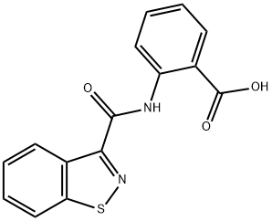 2-[(1,2-ベンズイソチアゾール-3-イルカルボニル)アミノ]安息香酸 化学構造式