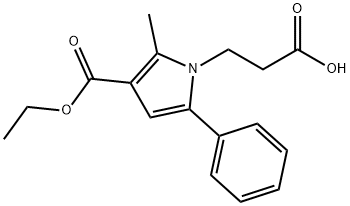 3-[3-(ethoxycarbonyl)-2-methyl-5-phenyl-1H-pyrrol-1-yl]propanoic acid Structure