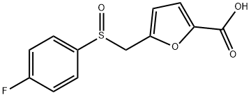 5-{[(4-フルオロフェニル)スルフィニル]メチル}-2-フロ酸 化学構造式