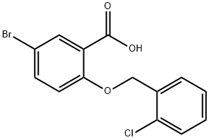 5-溴-2-(2-氯苄基)氧基-苯甲酸,62176-33-4,结构式