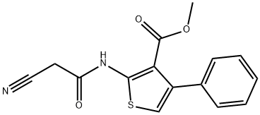 2-(2-氰基乙酰基氨基)-4-苯基-噻吩-3-甲酸甲酯 结构式