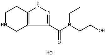 N-Ethyl-N-(2-hydroxyethyl)-4,5,6,7-tetrahydro-1H-pyrazolo[4,3-c]pyridine-3-carboxamide HCl Struktur