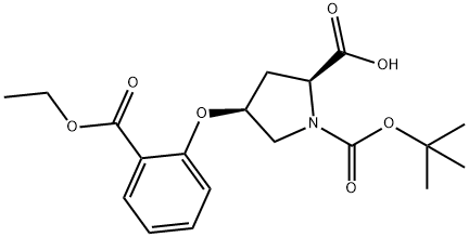 (2S,4S)-1-(tert-Butoxycarbonyl)-4-[2-(ethoxy-carbonyl)phenoxy]-2-pyrrolidinecarboxylic acid|