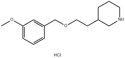 3-{2-[(3-Methoxybenzyl)oxy]ethyl}piperidinehydrochloride 化学構造式