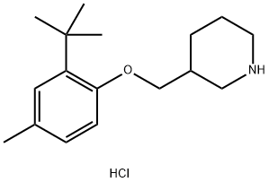 3-{[2-(tert-Butyl)-4-methylphenoxy]-methyl}piperidine hydrochloride 化学構造式