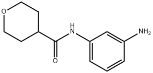 N-(3-アミノフェニル)テトラヒドロ-2H-ピラン-4-カルボキサミド 化学構造式