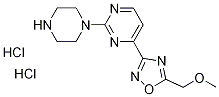 4-[5-(メトキシメチル)-1,2,4-オキサジアゾール-3-イル]-2-ピペラジン-1-イルピリミジン二塩酸塩 化学構造式