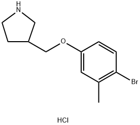 3-[(4-Bromo-3-methylphenoxy)methyl]pyrrolidinehydrochloride 化学構造式