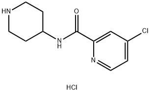 4-クロロ-N-(4-ピペリジニル)-2-ピリジンカルボキサミド塩酸塩 化学構造式
