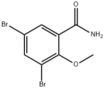 3,5-二溴-2-甲氧基苯甲酰胺, 90050-67-2, 结构式