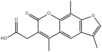 2-(7-氧代-3,5,9-三甲基-吡喃并[5,6-F]苯并呋喃-6-基)乙酸 结构式