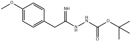 N'-[1-Amino-2-(4-methoxyphenyl)ethylidene]-hydrazinecarboxylic acid tert-butyl ester Struktur