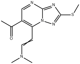 1-[7-[(E)-2-(Dimethylamino)vinyl]-2-(methylthio)-[1,2,4]triazolo[1,5-a]pyrimidin-6-yl]ethanone Struktur