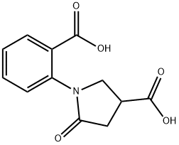 1-(2-カルボキシフェニル)-5-オキソピロリジン-3-カルボン酸 化学構造式