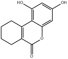 1,3-Dihydroxy-7,8,9,10-tetrahydro-6H-benzo[c]-chromen-6-one Struktur
