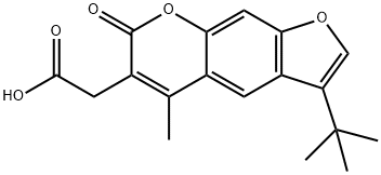 (3-TERT-ブチル-5-メチル-7-オキソ-7H-フロ[3,2-G]クロメン-6-イル)酢酸 化学構造式