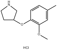 2-Methoxy-4-methylphenyl 3-pyrrolidinyl ether hydrochloride 化学構造式