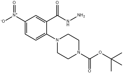 tert-Butyl 4-[2-(hydrazinecarbonyl)-4-nitrophenyl]piperazine-1-carboxylate Struktur
