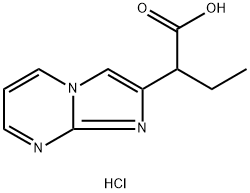 2-咪唑并[1,2-A]嘧啶-2-基丁酸盐酸盐, 1332530-87-6, 结构式