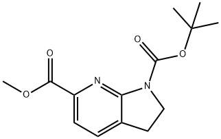 1-tert-Butyl 6-methyl 2,3-dihydro-1H-pyrrolo-[2,3-b]pyridine-1,6-dicarboxylate Struktur