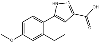 7-メトキシ-4,5-ジヒドロ-1H-ベンゾ[G]インダゾール-3-カルボン酸 化学構造式