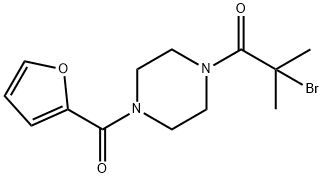 1-(2-Bromo-2-methylpropanoyl)-4-(2-furoyl)piperazine Struktur