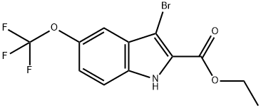 Ethyl 3-bromo-5-(trifluoromethoxy)-1H-indole-2-carboxylate Struktur