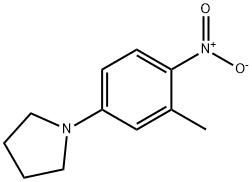 1-(3-メチル-4-ニトロフェニル)ピロリジン 化学構造式