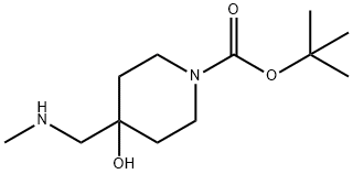 tert-Butyl 4-hydroxy-4-[(methylamino)-methyl]piperidine-1-carboxylate Structure