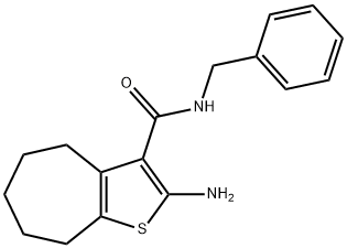 2-AMINO-N-BENZYL-5,6,7,8-TETRAHYDRO-4H-CYCLOHEPTA[B]THIOPHENE-3-CARBOXAMIDE Structure