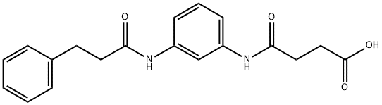 4-オキソ-4-{3-[(3-フェニルプロパノイル)アミノ]-アニリノ}ブタン酸 化学構造式