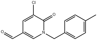 5-クロロ-1-(4-メチルベンジル)-6-オキソ-1,6-ジヒドロ-3-ピリジンカルブアルデヒド 化学構造式