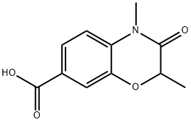 2,4-dimethyl-3-oxo-3,4-dihydro-2H-1,4-benzoxazine-7-carboxylic acid Struktur