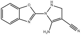 5-氨基-1-(苯并[D]噁唑-2-基)-2,3-二氢-1H-吡唑-4-甲腈, 1033463-25-0, 结构式