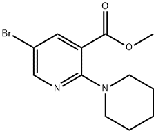 5-ブロモ-2-ピペリジノニコチン酸メチル 化学構造式