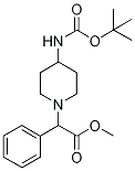 2-{4-[(TERT-ブチルトキシカルボニル)アミノ]-ピペリジノ}-2-フェニル酢酸メチル 化学構造式