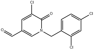 5-クロロ-1-(2,4-ジクロロベンジル)-6-オキソ-1,6-ジヒドロ-3-ピリジンカルブアルデヒド 化学構造式