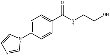 N-(2-hydroxyethyl)-4-(1H-imidazol-1-yl)benzenecarboxamide 化学構造式