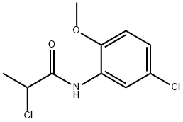 2-クロロ-N-(5-クロロ-2-メトキシフェニル)プロパンアミド 化学構造式
