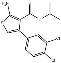 2-氨基-4-(3,4-二氯苯基)噻吩-3-羧酸异丙酯 结构式