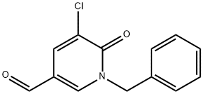 1-ベンジル-5-クロロ-6-オキソ-1,6-ジヒドロ-3-ピリジンカルブアルデヒド 化学構造式