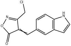 (4E)-3-(chloromethyl)-4-(1H-indol-5-ylmethylene)isoxazol-5(4H)-one Struktur