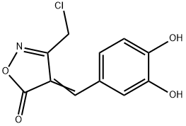 (4E)-3-(chloromethyl)-4-(3,4-dihydroxybenzylidene)isoxazol-5(4H)-one Struktur