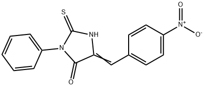 (5E)-2-mercapto-5-(4-nitrobenzylidene)-3-phenyl-3,5-dihydro-4H-imidazol-4-one 化学構造式