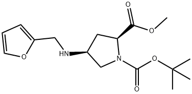 1-tert-butyl 2-methyl (2S,4S)-4-[(2-furylmethyl)amino]pyrrolidine-1,2-dicarboxylate Structure